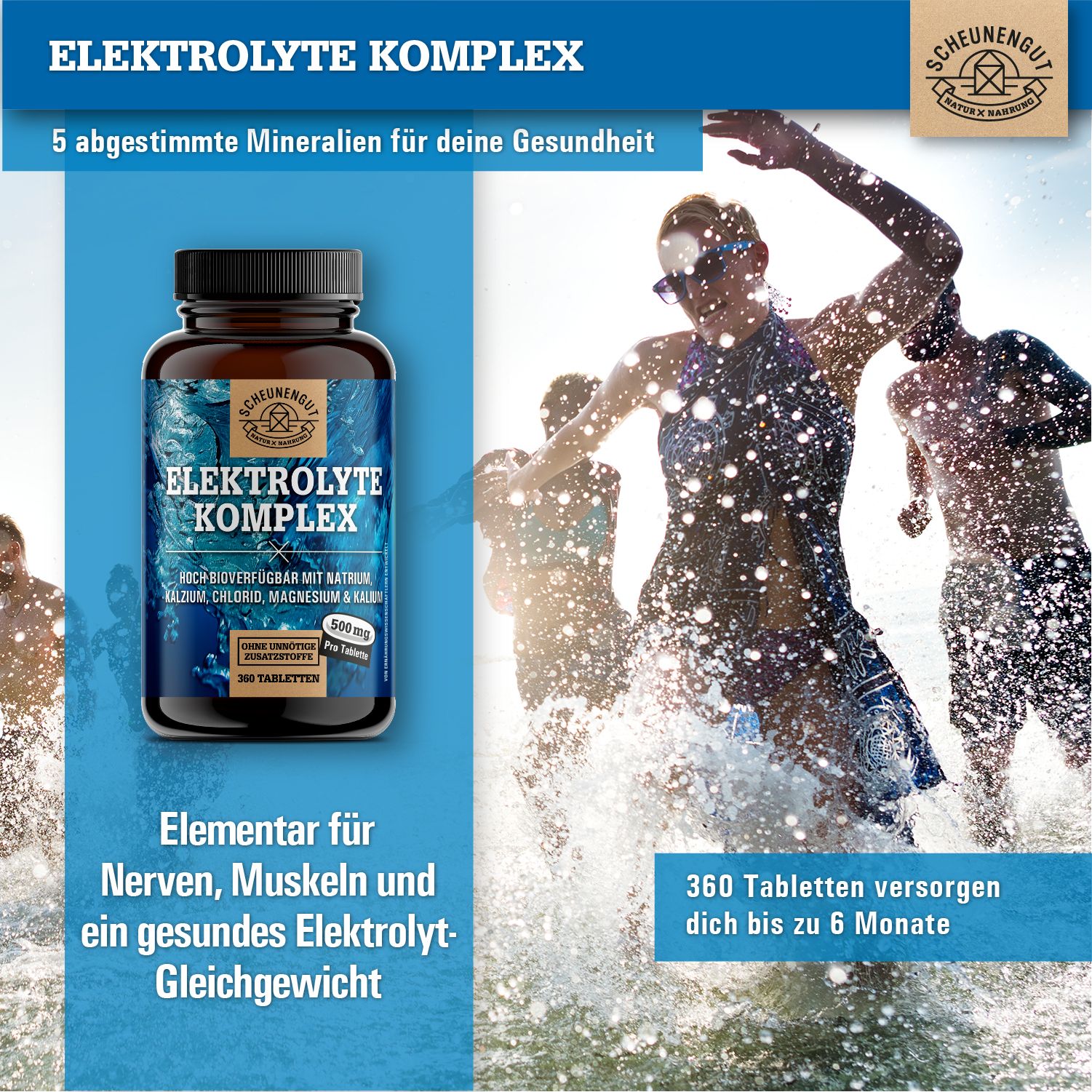 Scheunengut® Elektrolyte Komplex | Elektrolyte ohne Zucker | Magnesium, Natrium, Kalium, Calcium