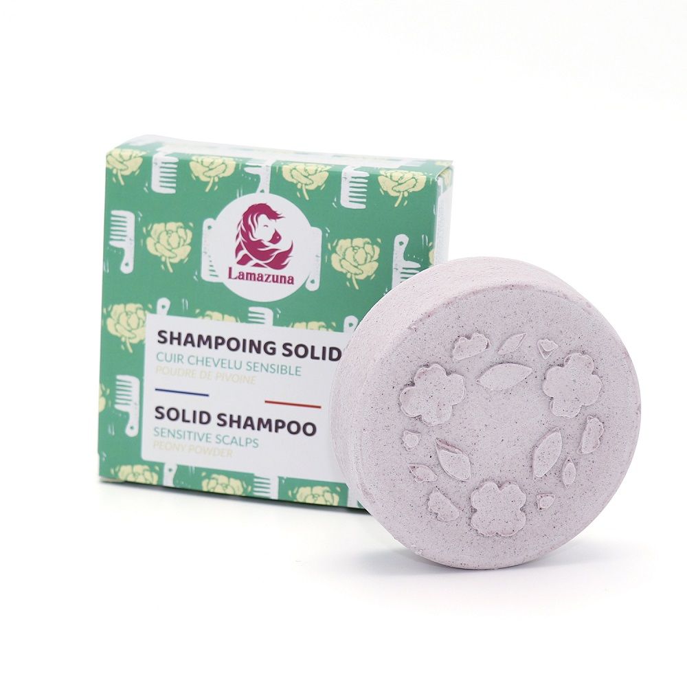 Lamazuna Organic Festes Shampoo sulfatfrei mit Pfingstrosenpulver