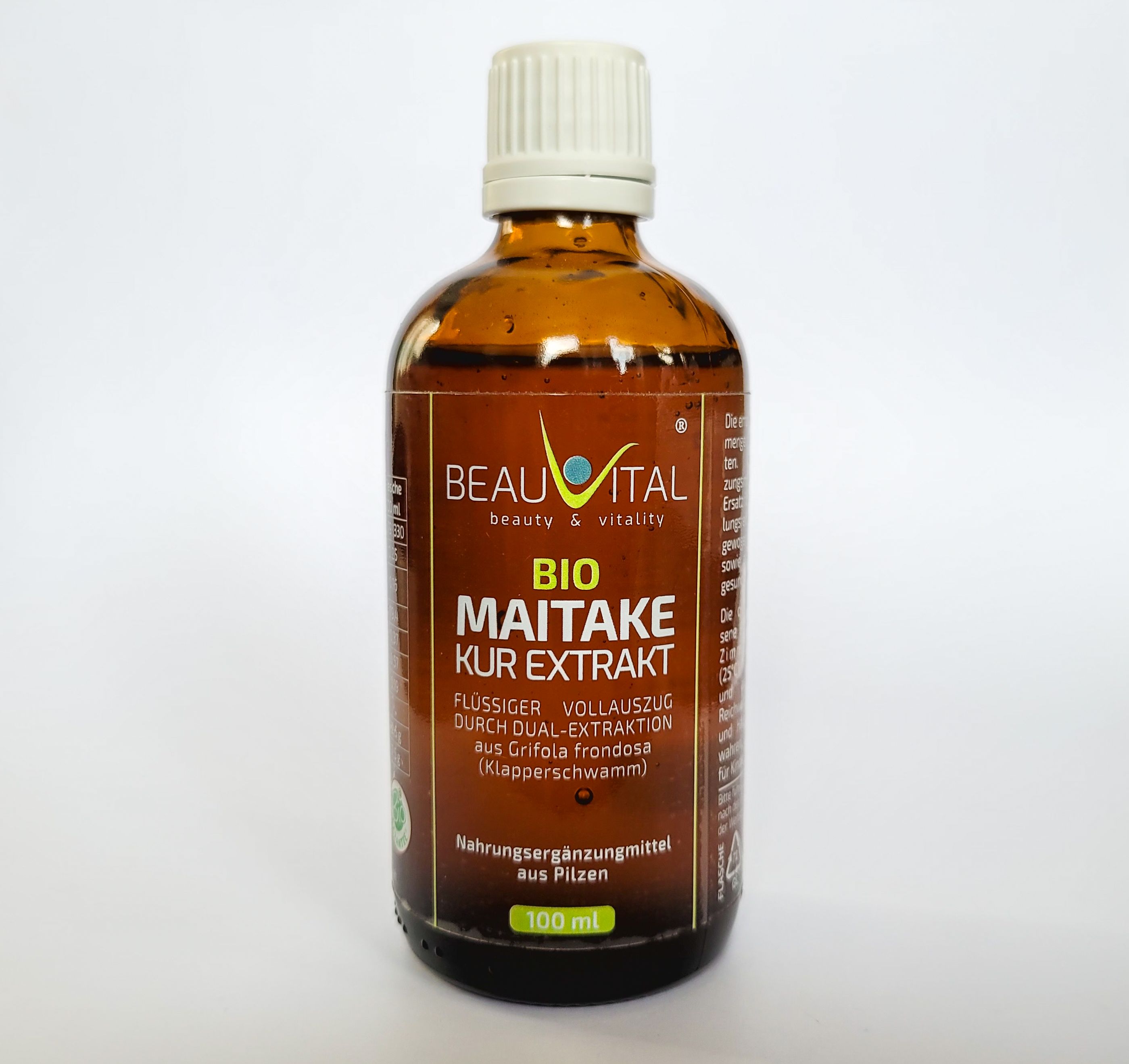 BEAUVITAL® Bio Maitake Kurextrakt | Flüssiger Vollauszug durch Dual-Extraktion