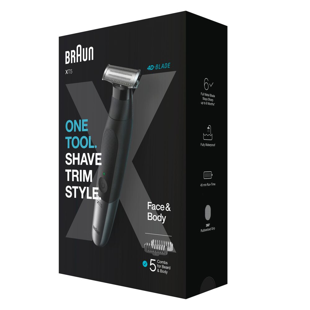 Braun - Trimmer fürs Gesicht "Series X - XT5100 Face + Body" in Schwarz