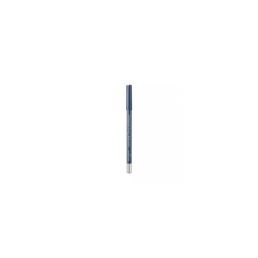 Blauer Eyeliner-Stift. Silberne Spitze, dunkelblauer Schaft. Beschriftung nicht lesbar.