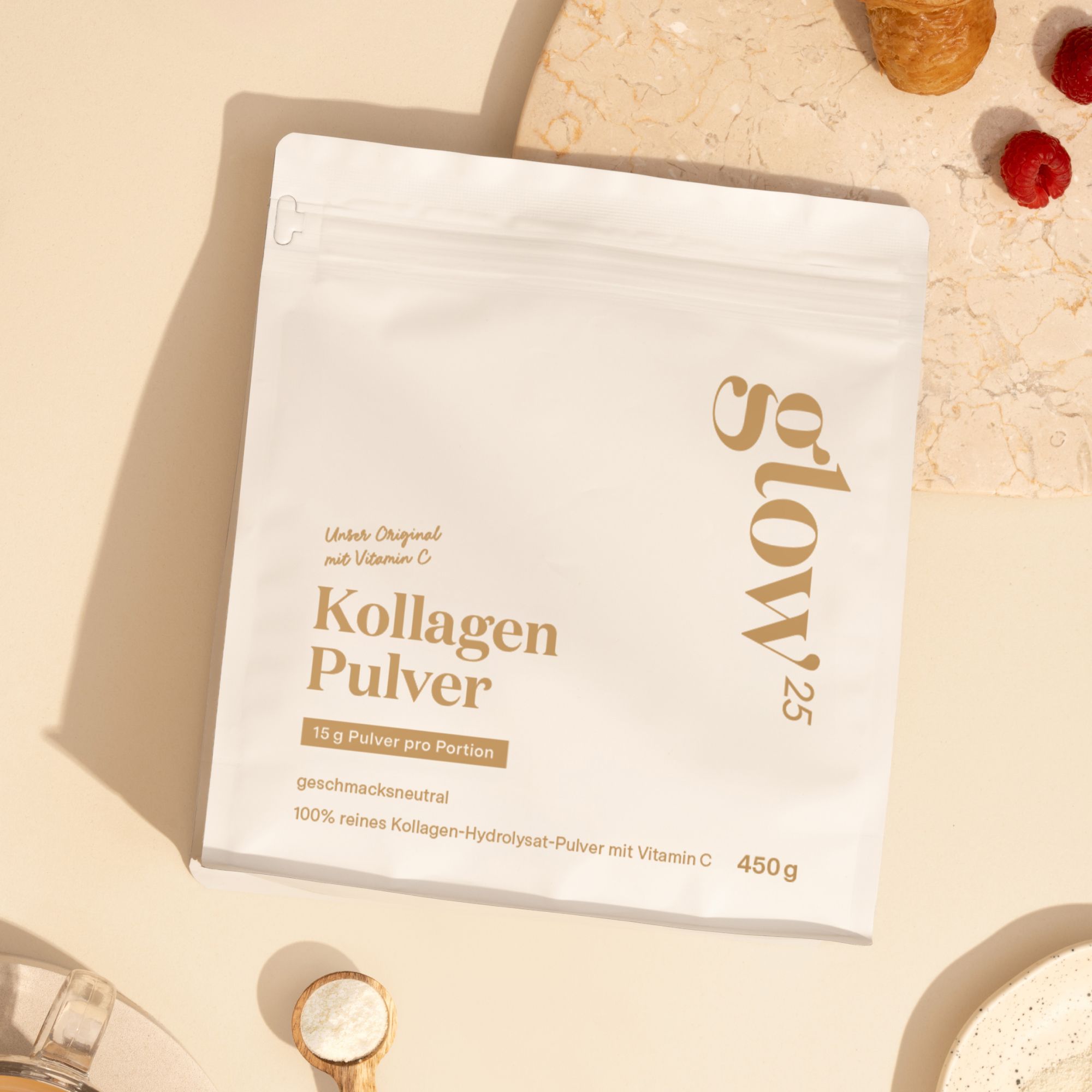 Glow25® Kollagen Pulver mit Vitamin C