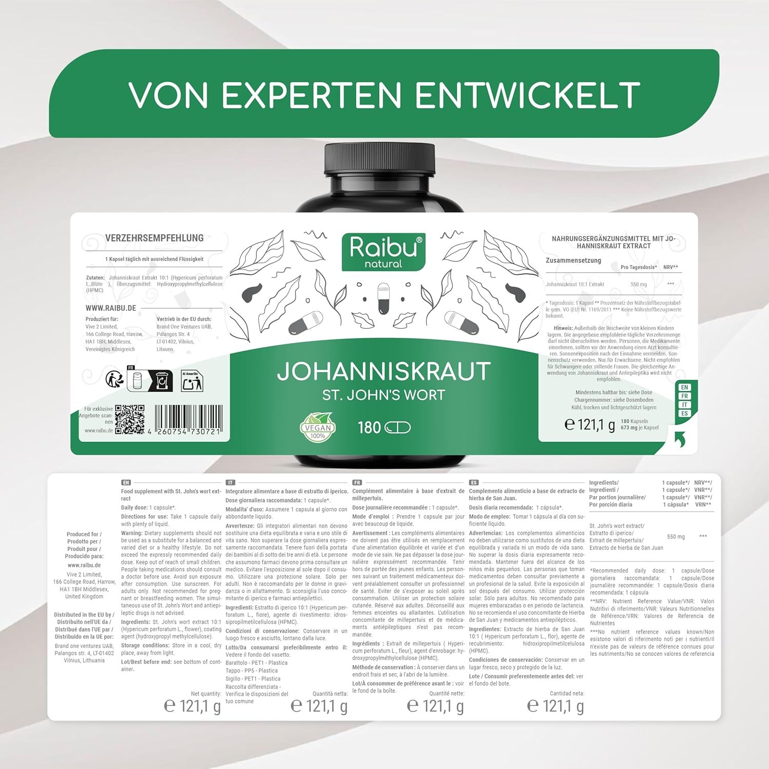 Johanniskraut Kapseln Hochdosiert - RAIBU