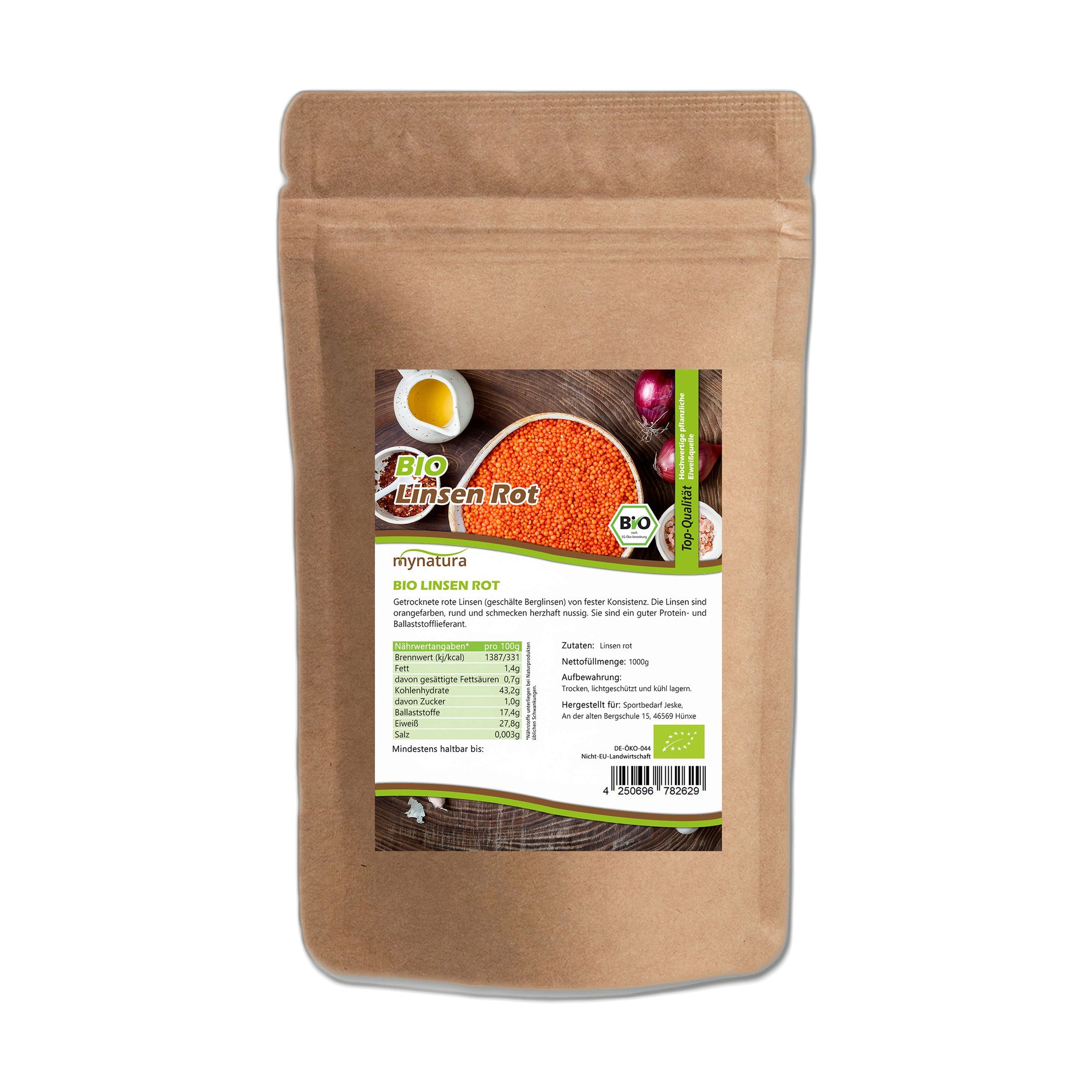 Mynatura Bio Rote Linsen 2000 g