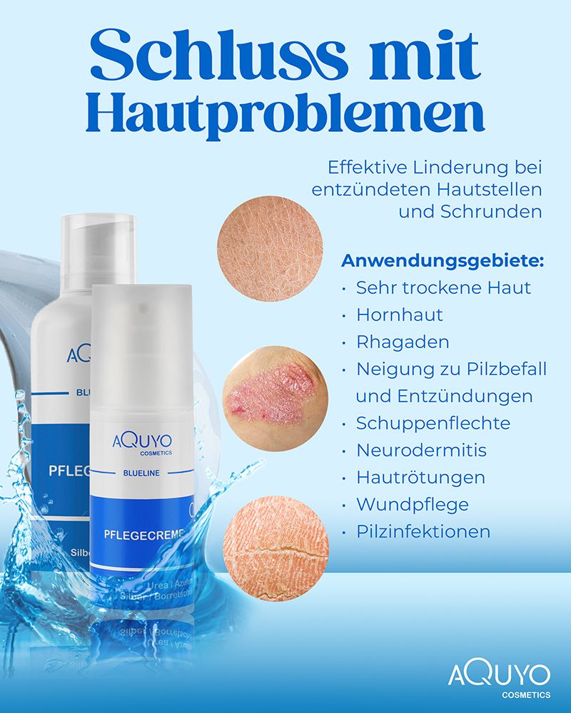 Blueline Pflegecreme bei Ekzem, Psoriasis, Neurodermitis, Hautausschlag, Juckreiz & Hautirritation