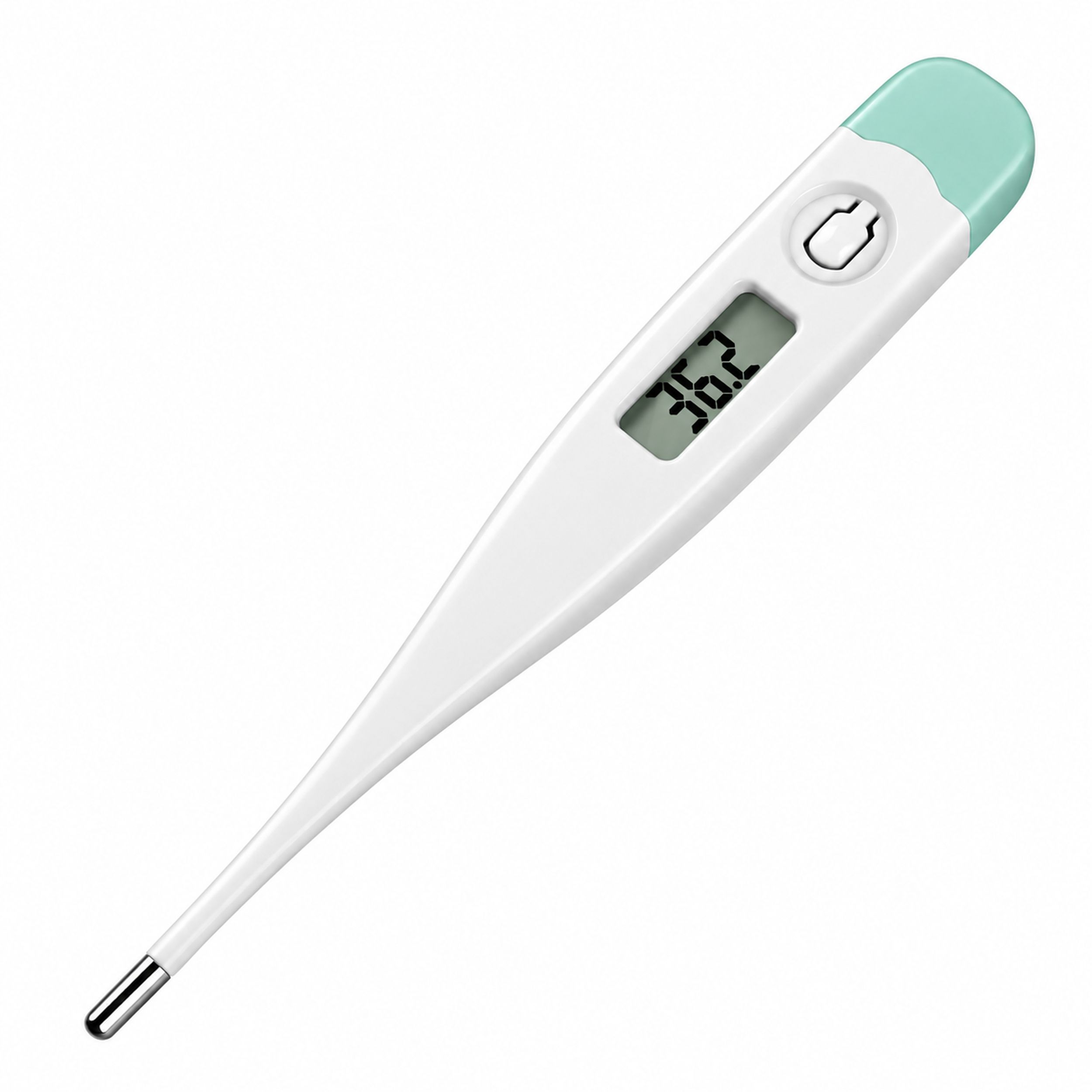 Digitales Fieberthermometer mit LCD-Anzeige und Signalton.