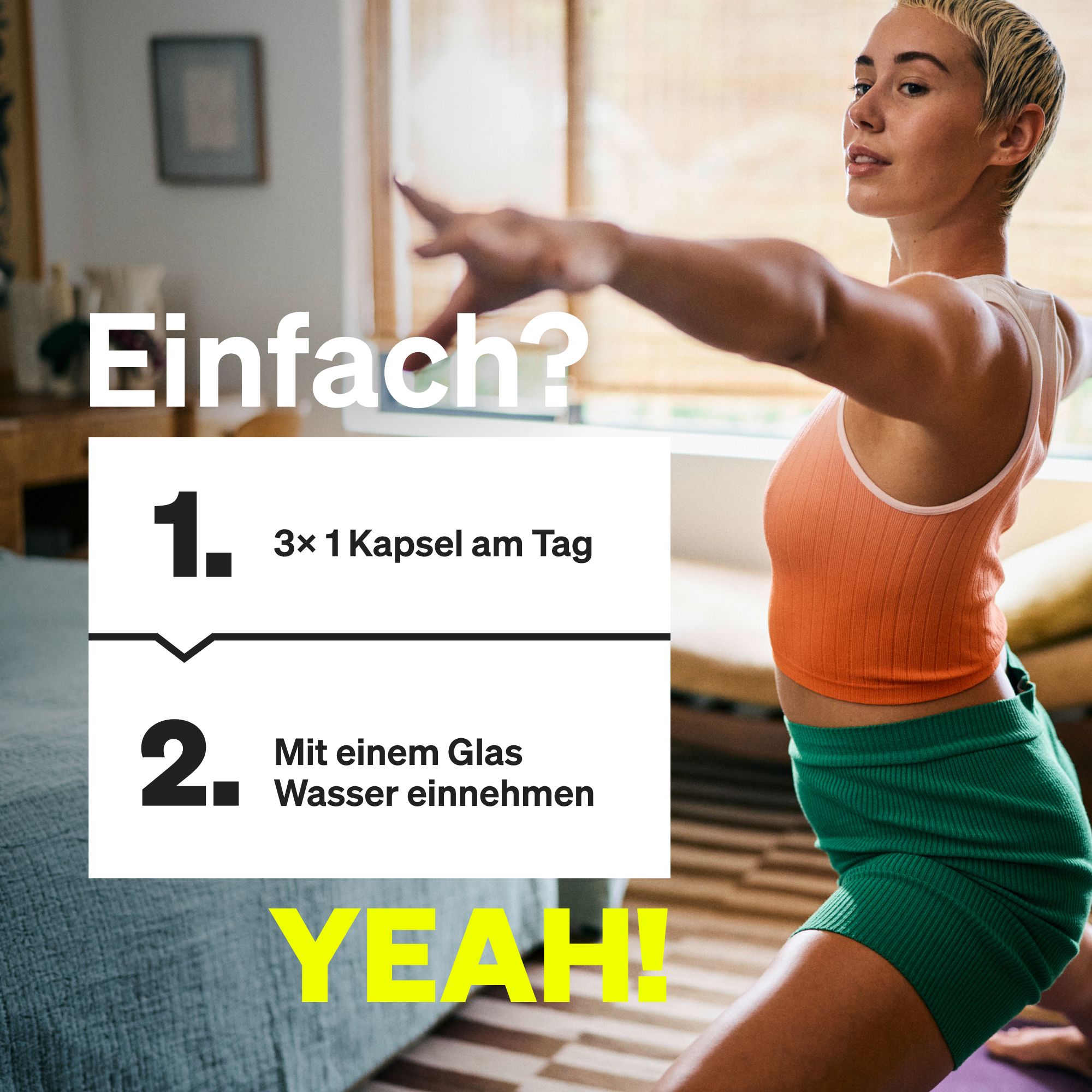 Flasche Magnesium L-Threonat (Magtein) mit 90 Kapseln, umgeben von grünen Blättern.