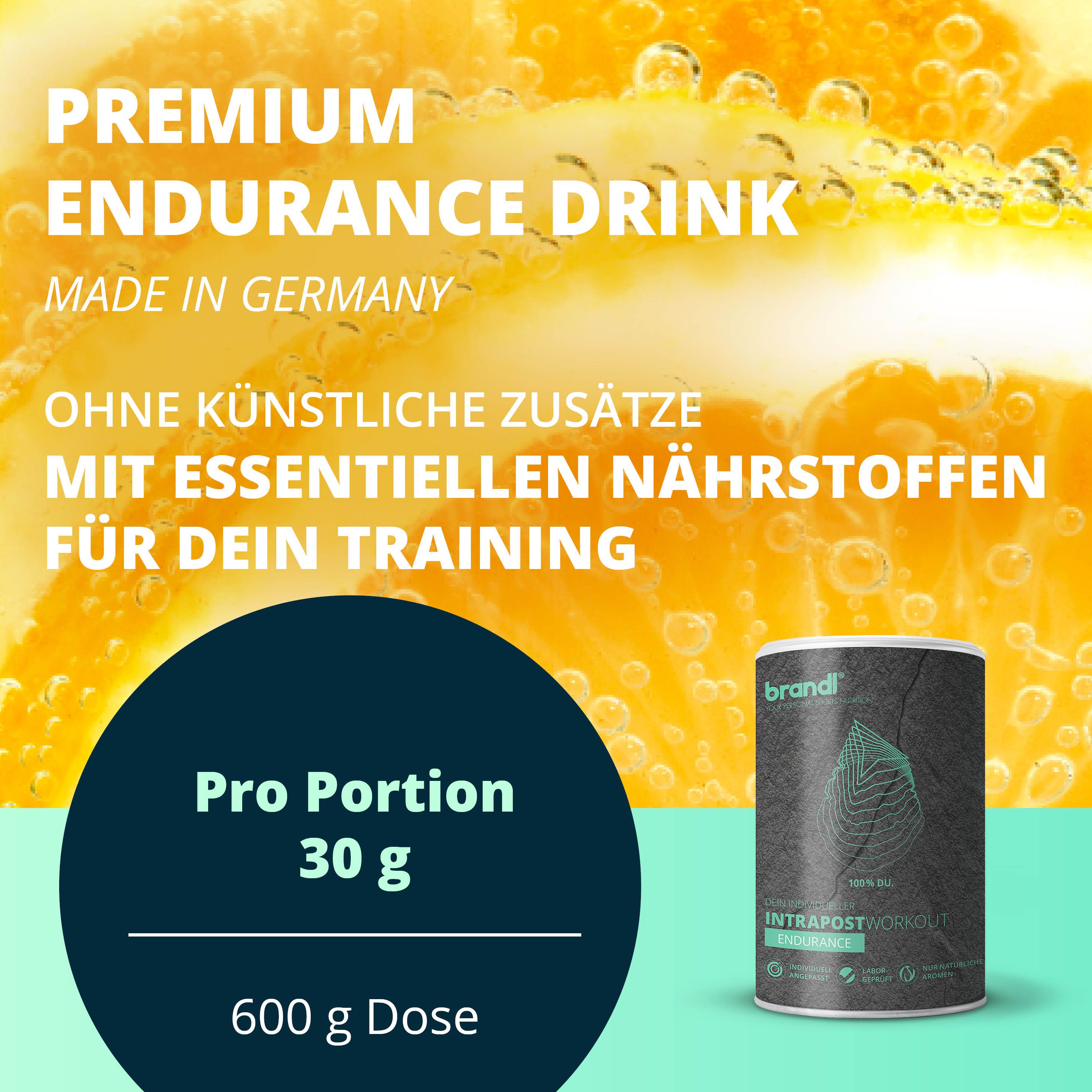 brandl® Ausdauer-Drink Elektrolyte (Mineralien) | Isotonisches Getränk EAAs-Pulver & Superfoods 600 g Pulver