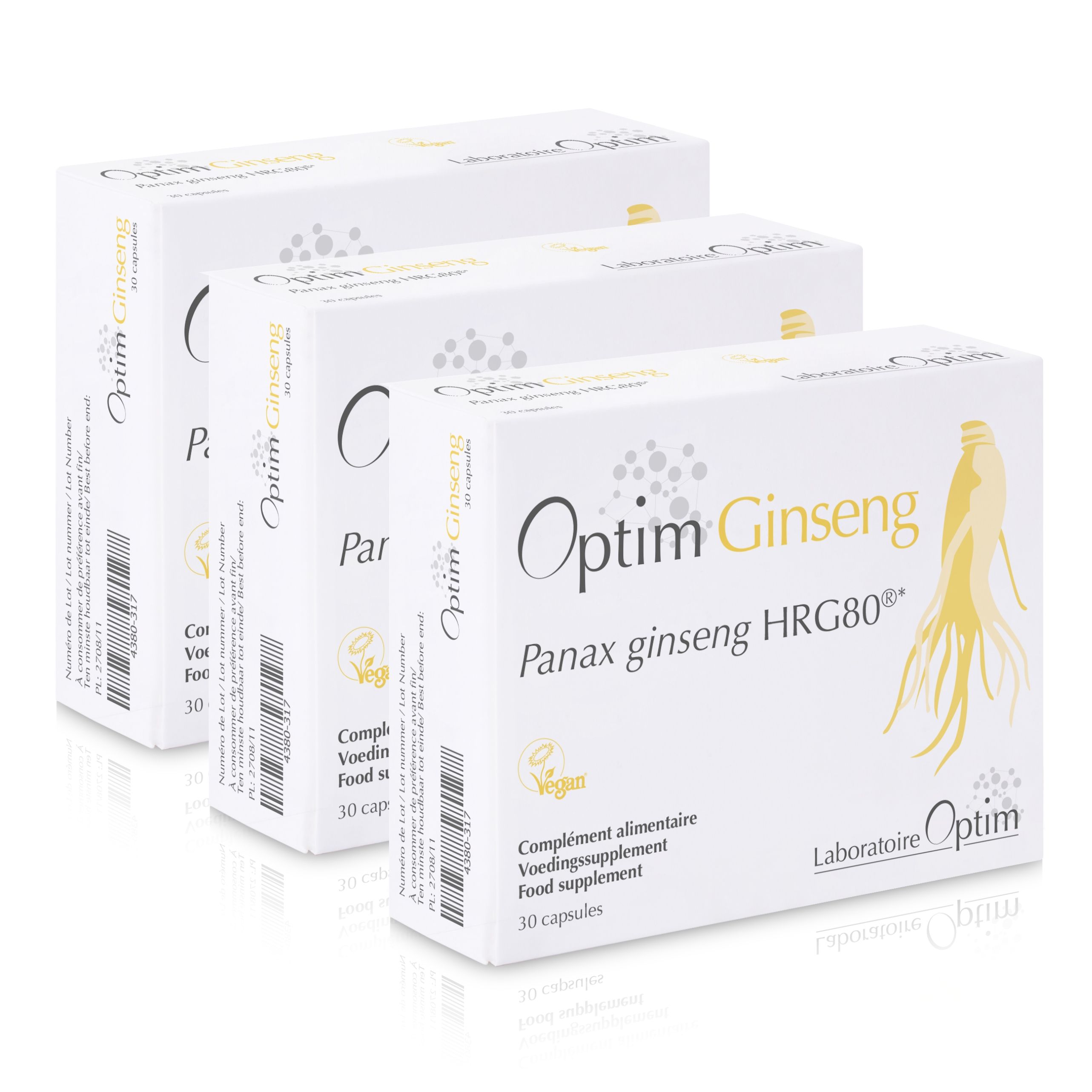 Optim Ginseng Koreanischer Roter Panax aus belgischem Anbau, Hochdosiert 90 St Kapseln