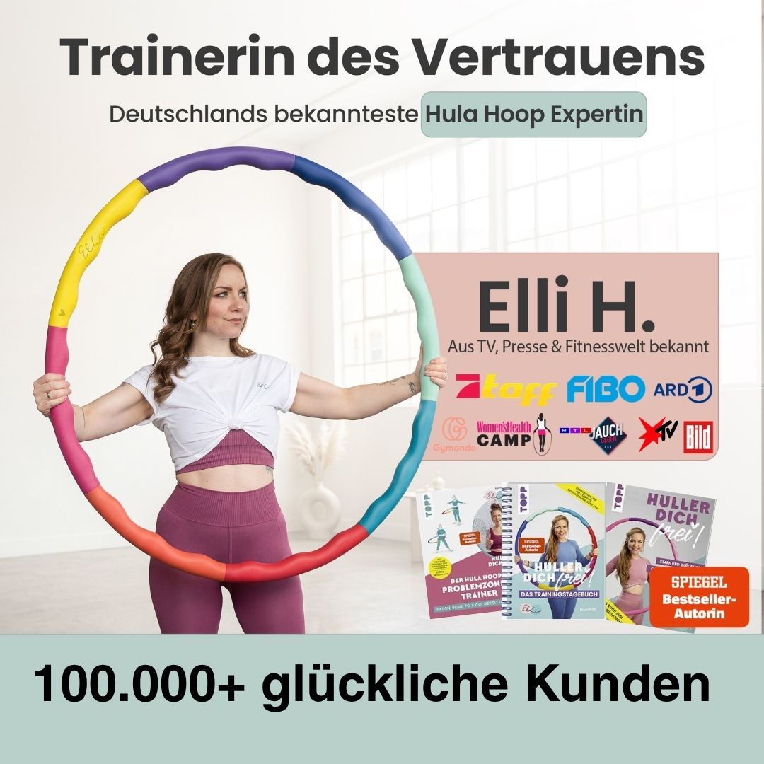 Elli Hoop M - DAS ORIGINAL - Hula Hoop Reifen für Erwachsene, schwarz