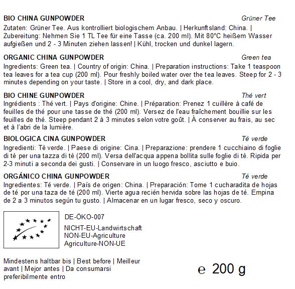 Quertee Bio China Gunpowder - Grüner Tee