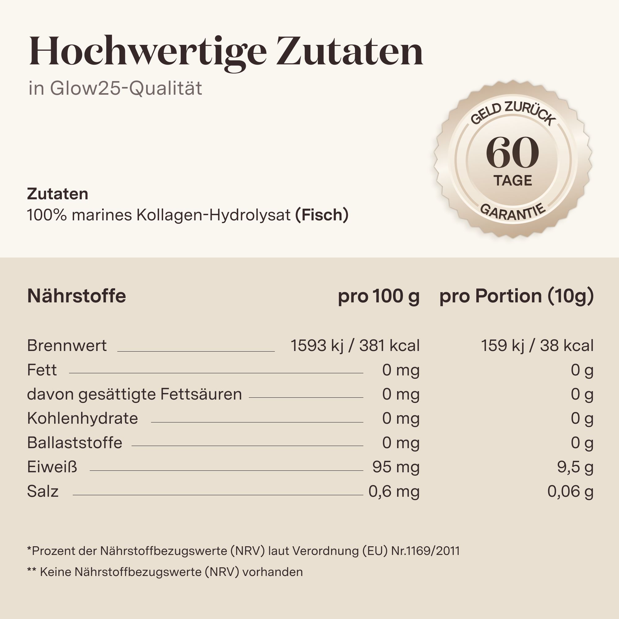 Glow25® Marine Collagen Pulver [300g] - Perfekte Löslichkeit 