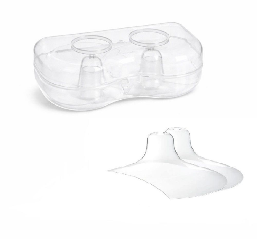 Stillhütchen Silikon 2er Set mit Box, BPA frei, weich, wiederverwendbar & hautfreundlich 1 Pc Brusthütchen, -hauben, -schalen