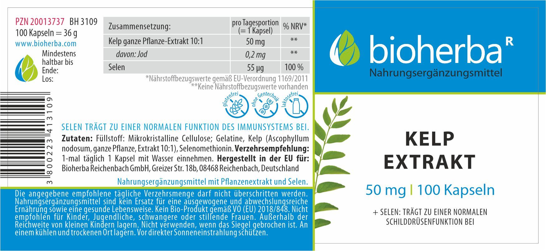Bioherba Kelp Extrakt Kapseln