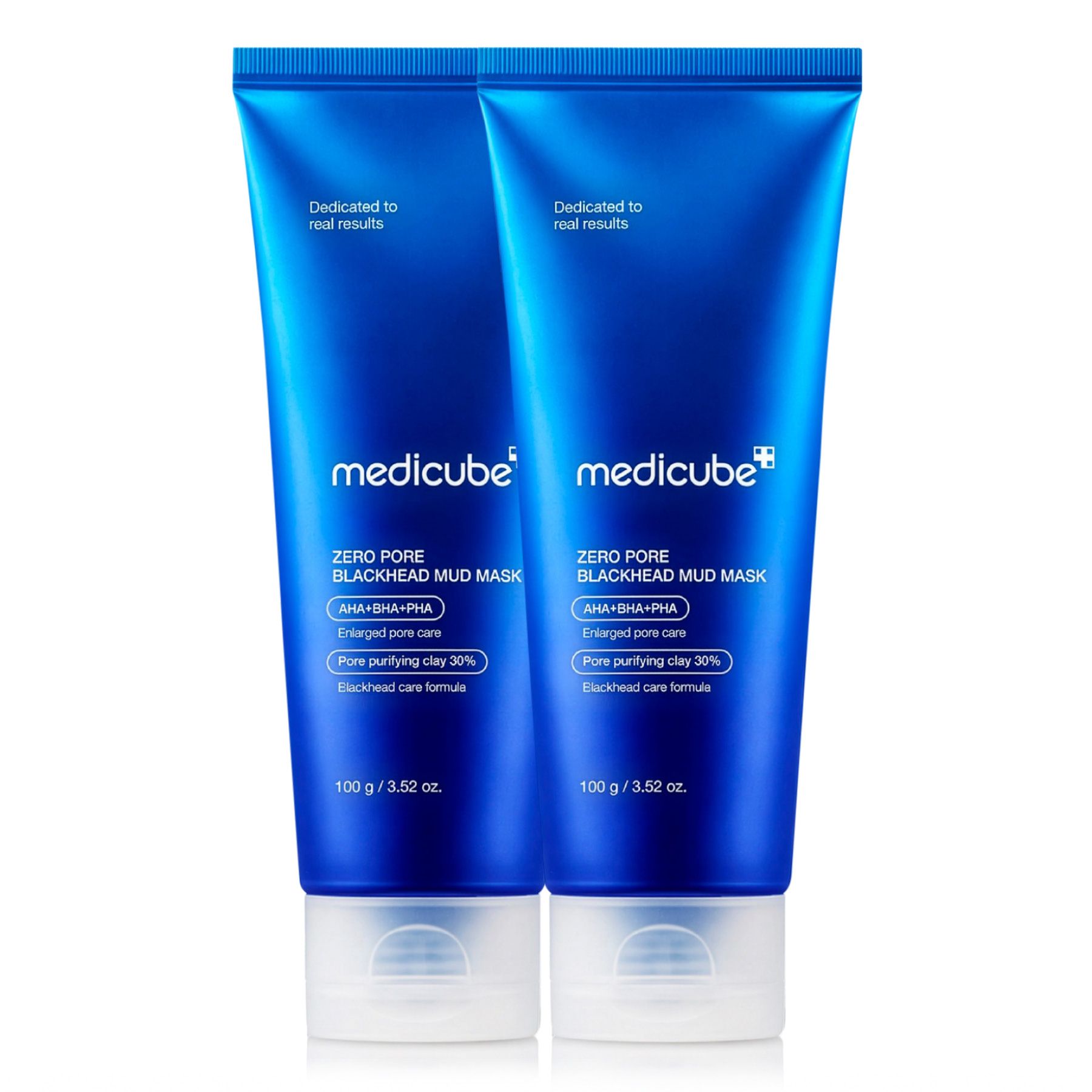 Zwei blaue Tuben Medicube Zero Pore Blackhead Mud Mask, je 100g.