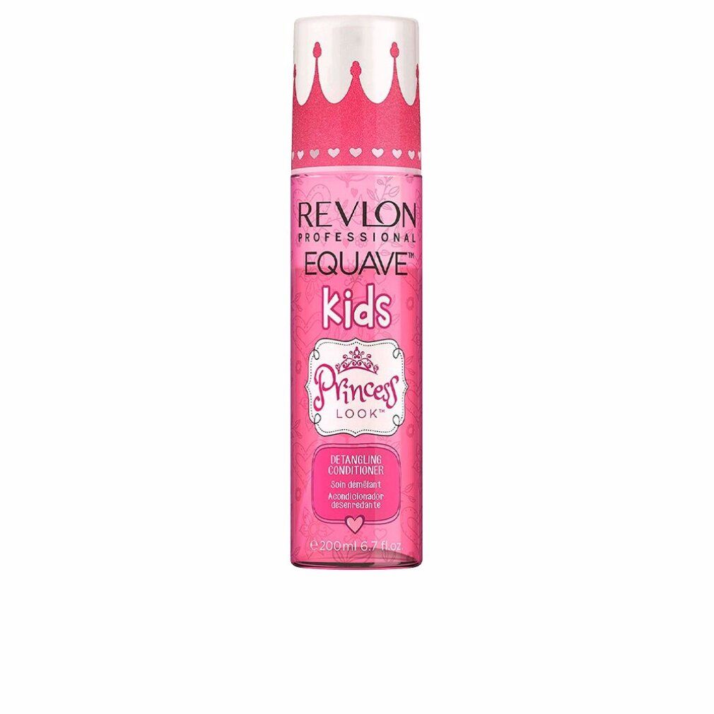 Rosa Sprühflasche mit weißem Deckel. Aufschrift: Revlon Equave Kids Princess Look Conditioner. 200ml.