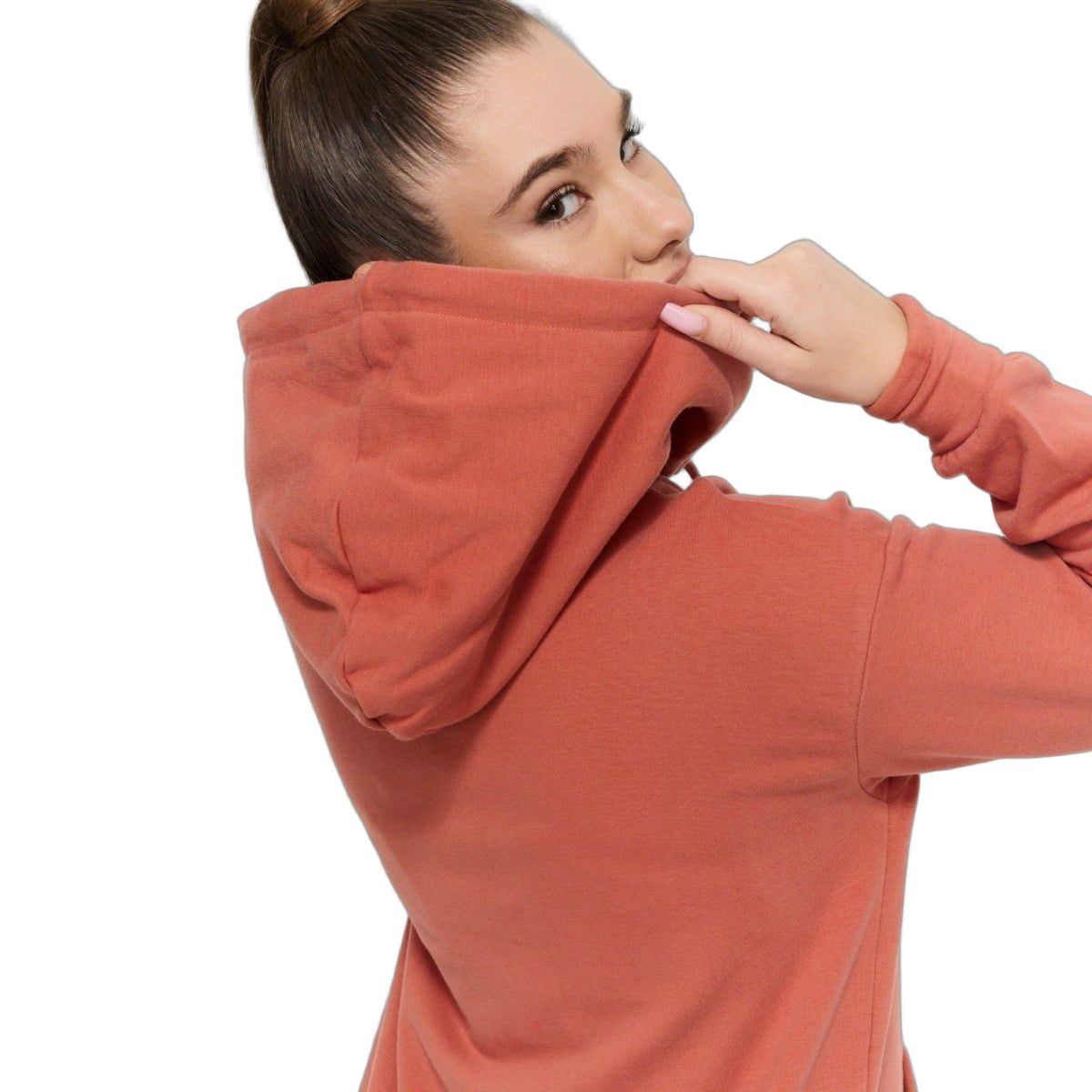 GymBeam Longline Hoodie Damen Regular mit Taschen Limitless Cinnamon