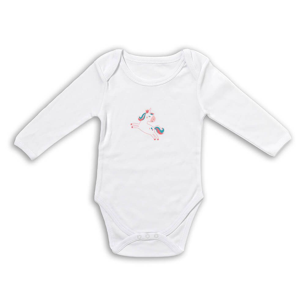 schlummersack Baby Body Langarm aus 100% Bio-Baumwolle Größe 68 Einhorn