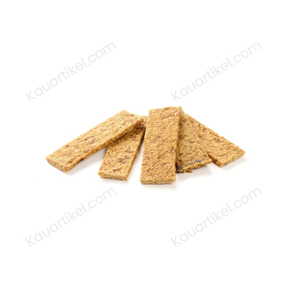 Lamm-Fleischstreifen, 100% Lamm, schonend getrocknet, hoher Proteingehalt, unterstützt Zahngesundheit.