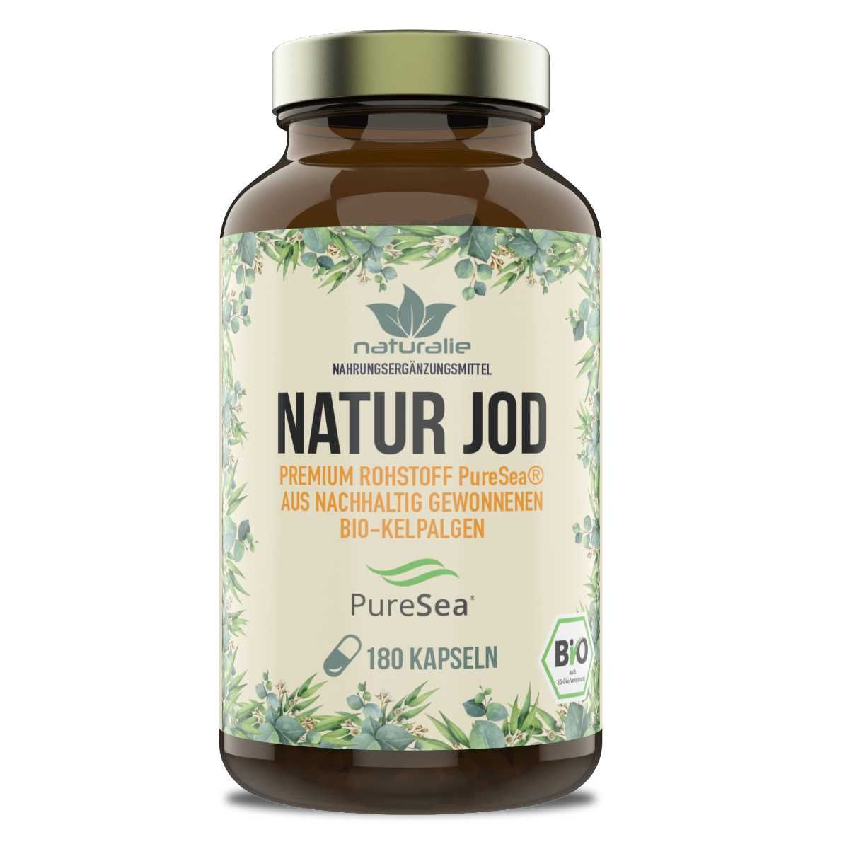 Naturalie Natur Jod Kapseln aus Bio-Kelpalgen PureSea 61 g