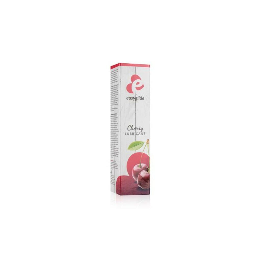 Produktverpackung. Aufschrift: easyglide, Cherry Lubricant. Kirsch-Illustration. Weißer Hintergrund.