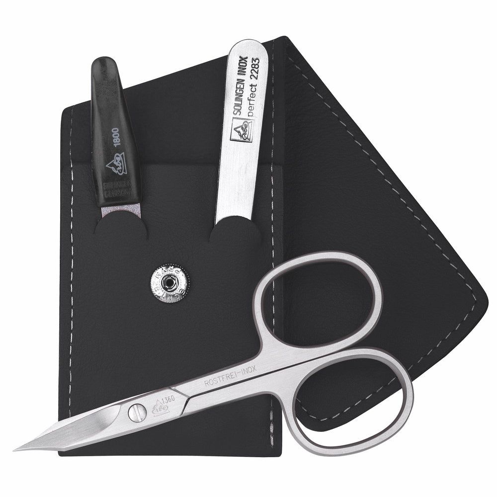 Erbe Solingen Maniküre Taschenetui inox Schwarz Travel 3-teilig 1 St