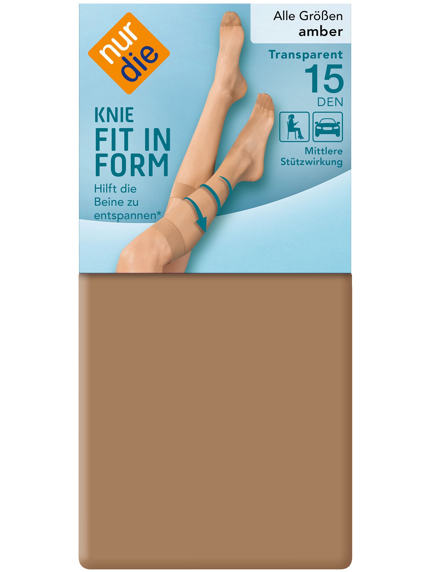 NUR DIE Fit - size Form - DEN one SHOP Kniestrümpfe nougat St 15 APOTHEKE 1 - in