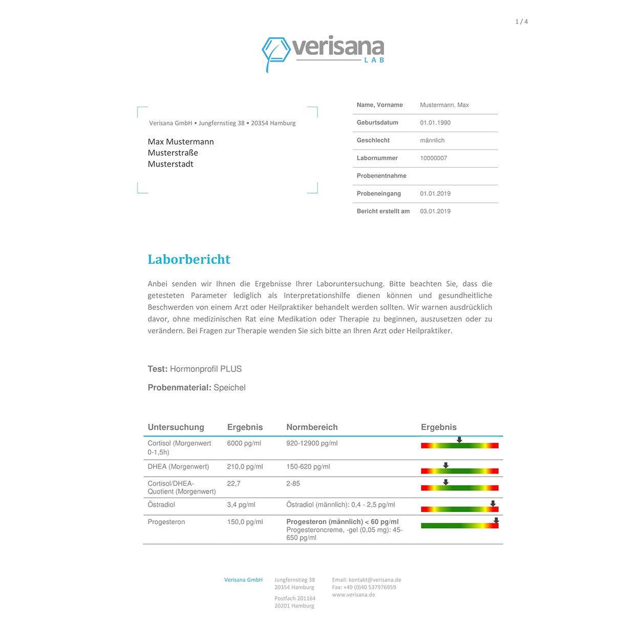 Verisana Gesundheitscheck Hormone & Darm
