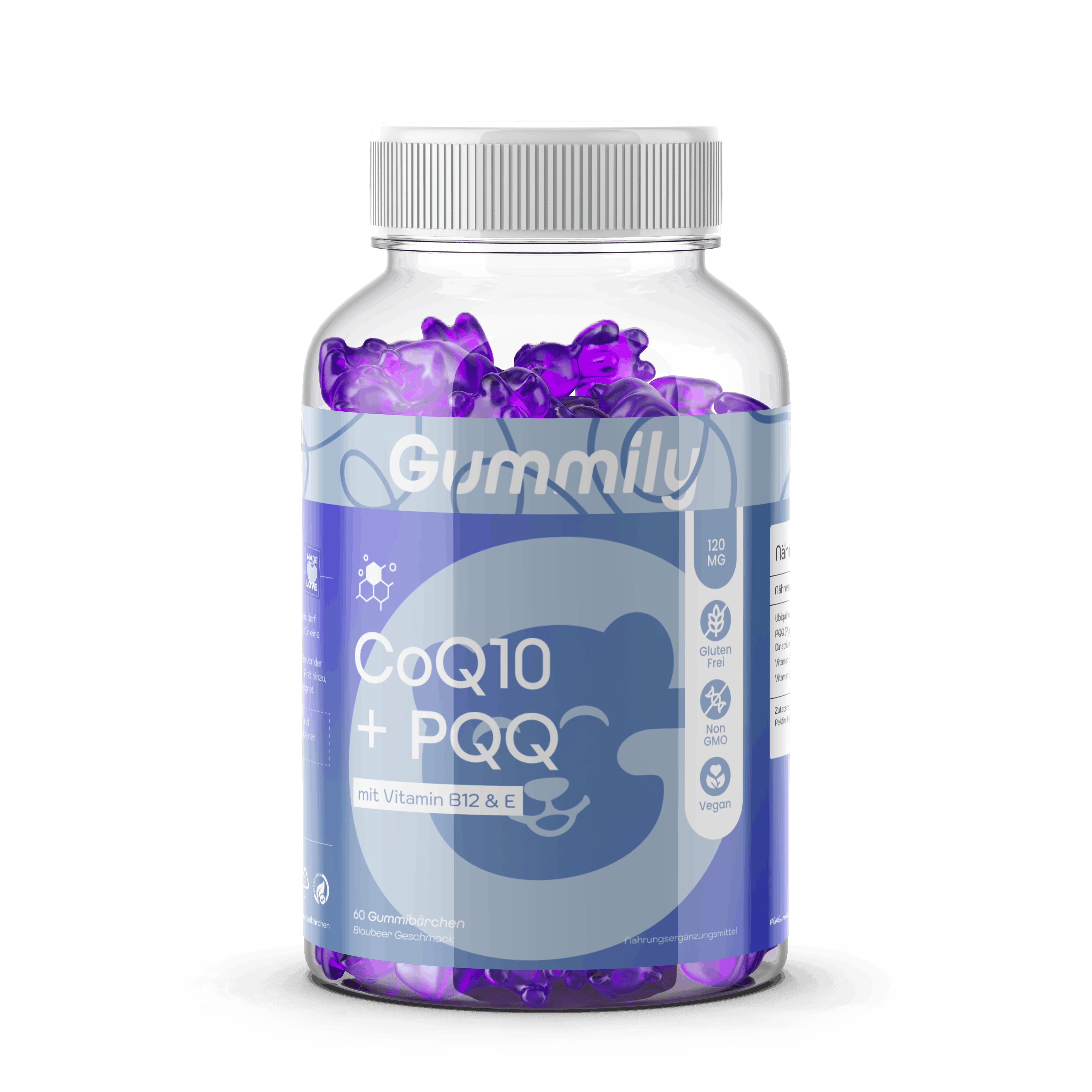 Gummily® CoQ10 100 mg Gummies - Ubiquinol Coenzym Q10 + PQQ mit B12 & E Kapseln alt. 60 St Gummibärchen