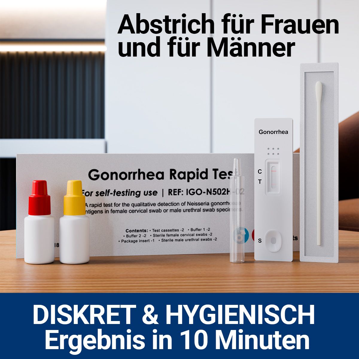HIXO Chlamydien & Gonorrhoe Schnelltest STI Frauen & Männer Selbsttest