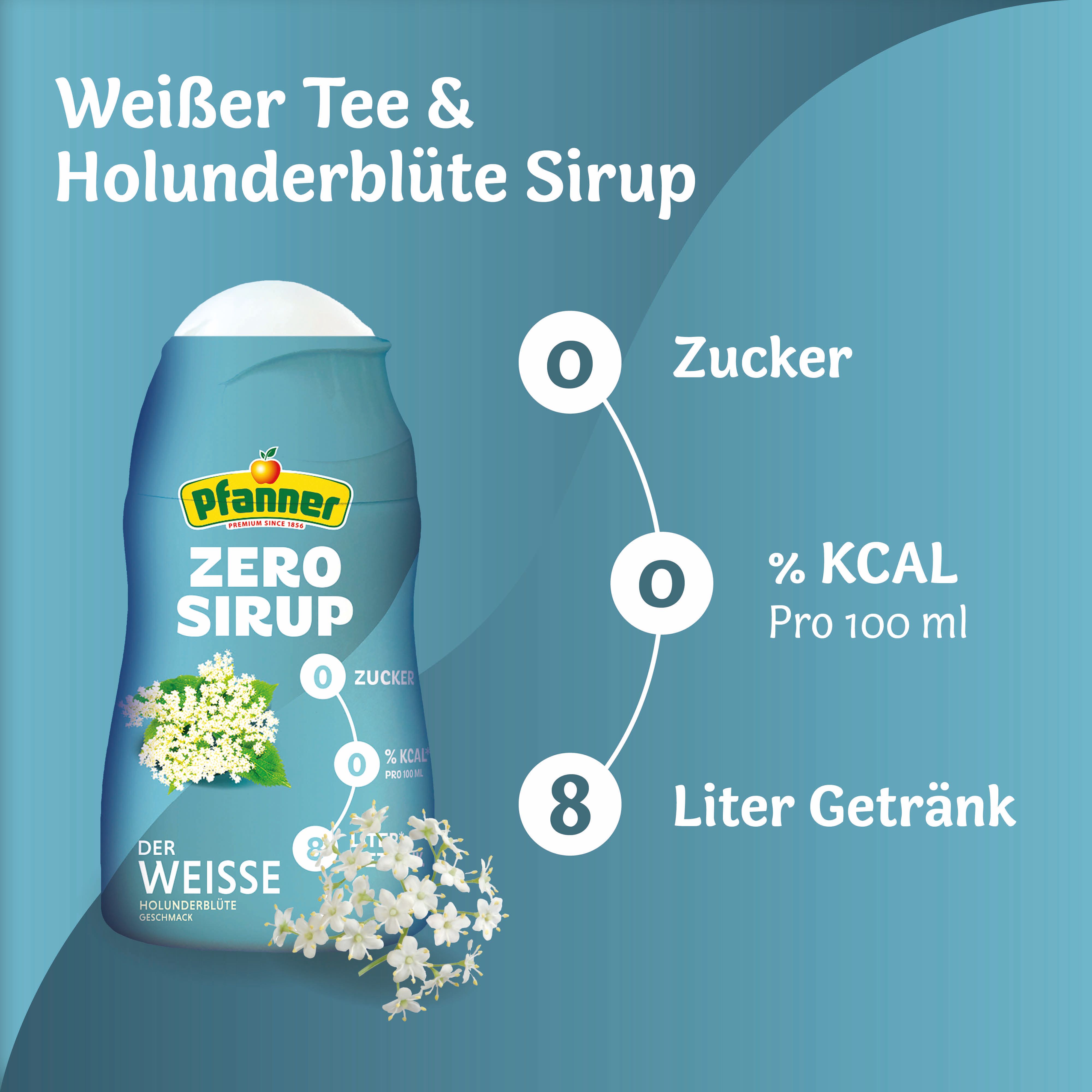 Pfanner Der Weiße Tee Zitrone-Holunderblüte Zero Sirup