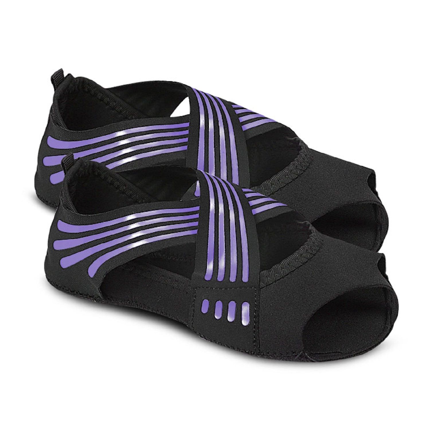 COOL-i Zehenlose Yoga & Pilates Socken rutschfest, atmungsaktiv mit Kreuzriemen, für Damen