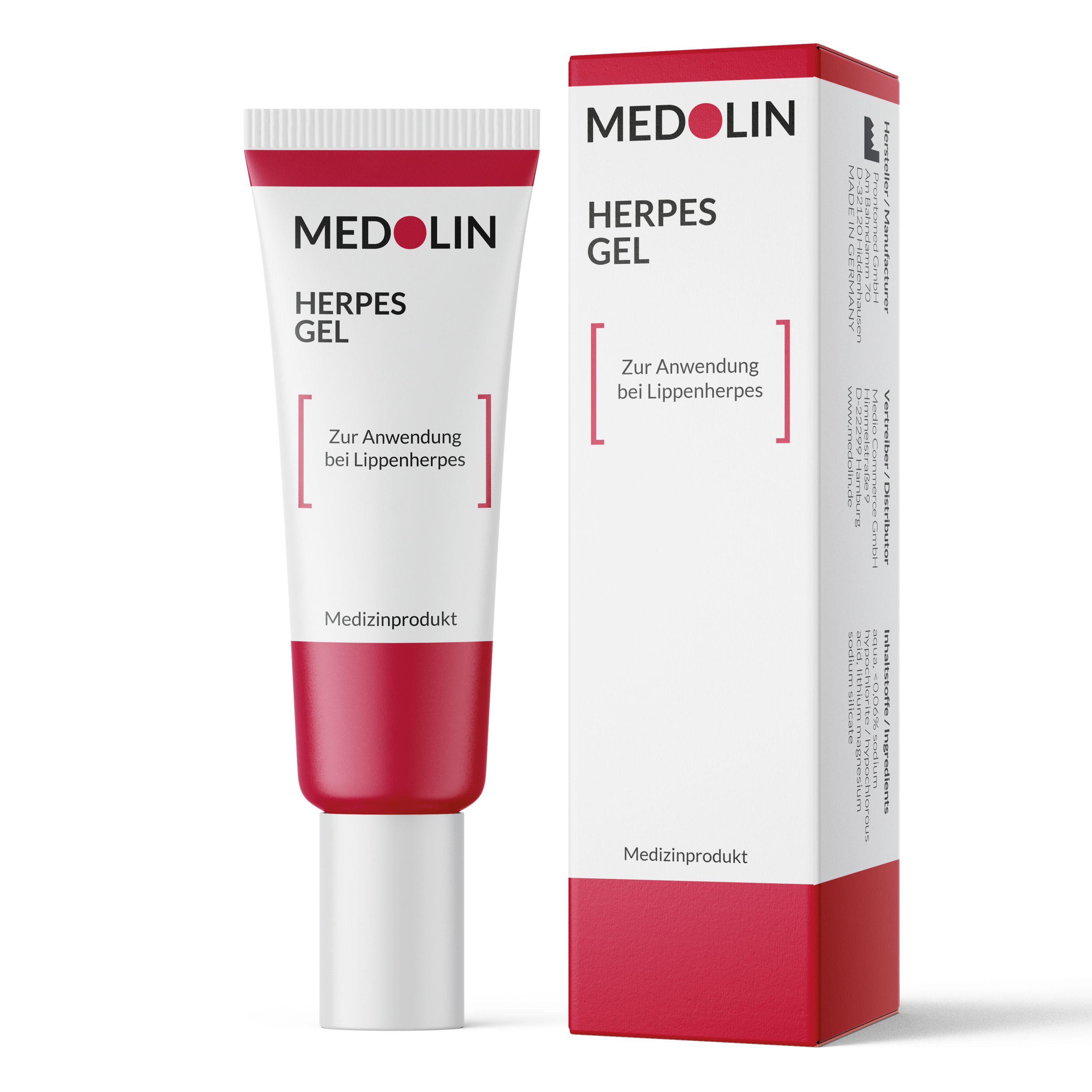 Medolin® Herpesgel - Herpescreme gegen Lippenherpes - Herpes Creme für gesunde Lippen