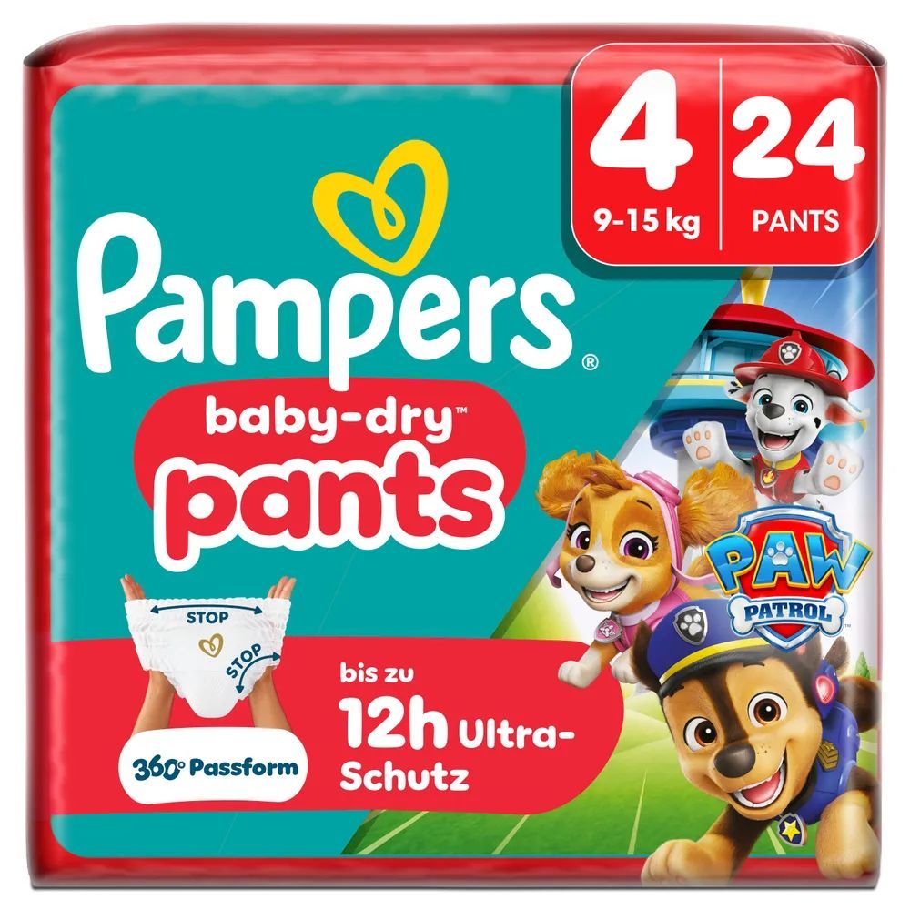 Pampers Baby Dry Pants Gr.4 Maxi 9-15kg Paw Patrol Windeln Single Pack 24 St