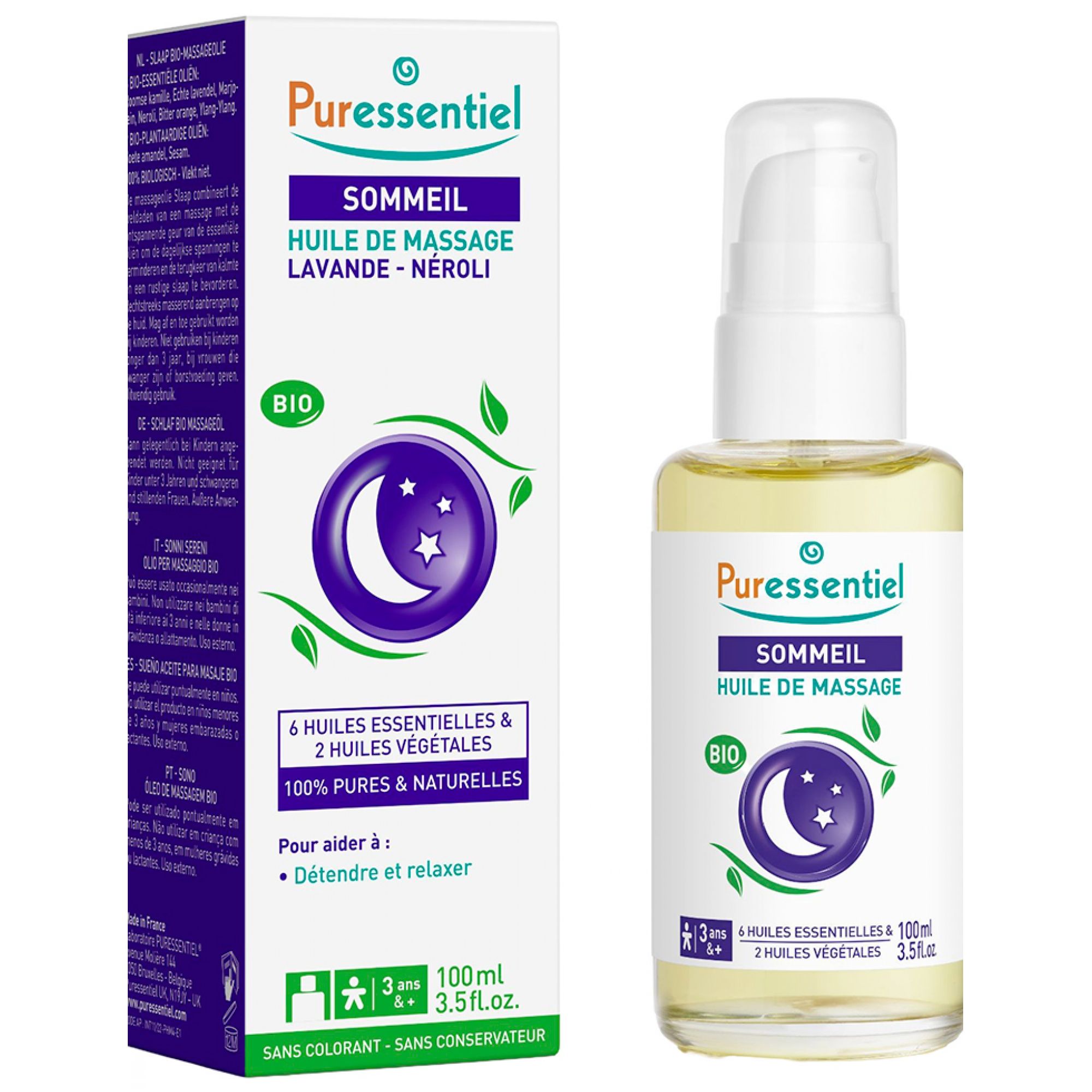 BIO Massageöl Entspannung Puressentiel 100 ml Öl