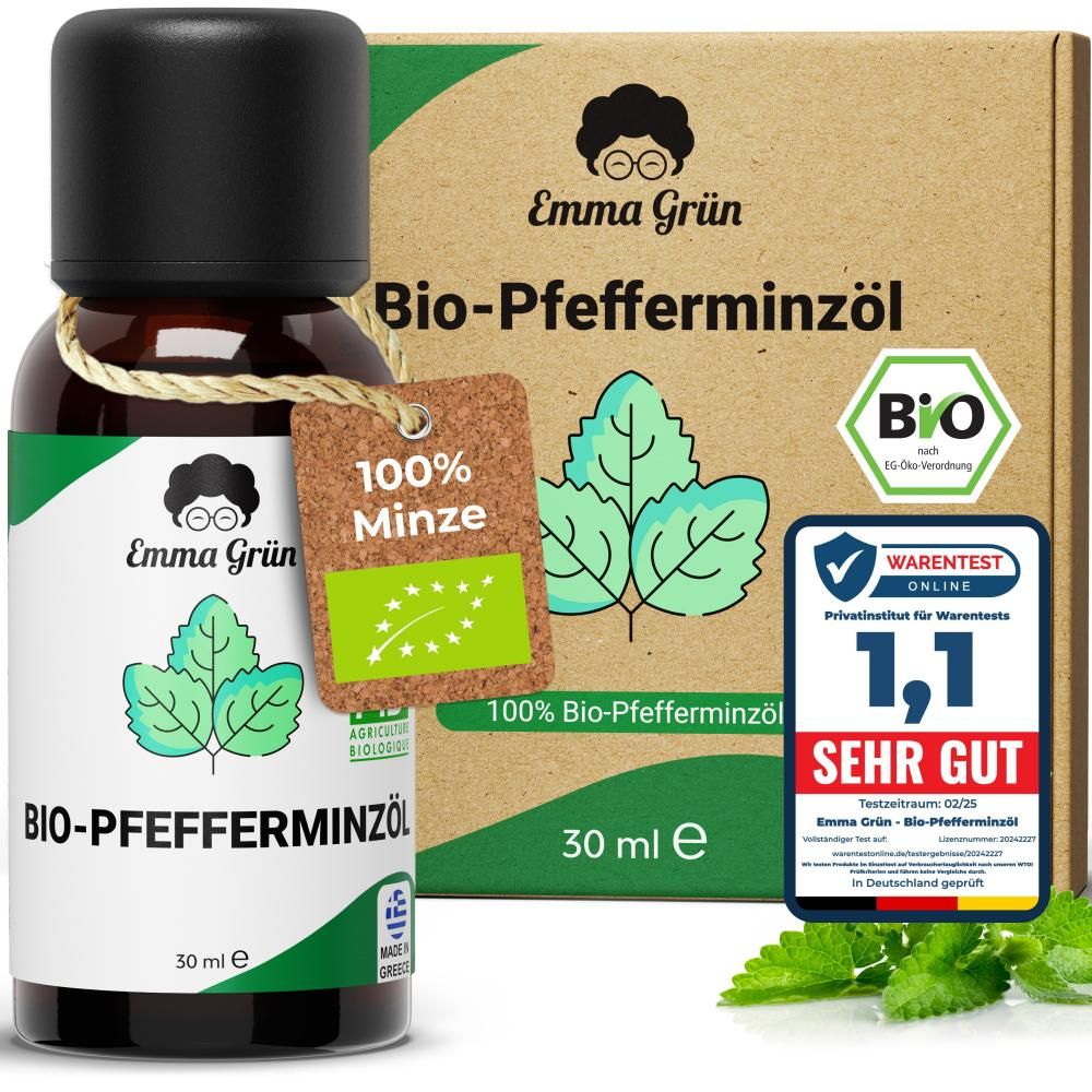 Emma Grün® ätherisches Bio Pfefferminzöl naturrein & hochdosiert