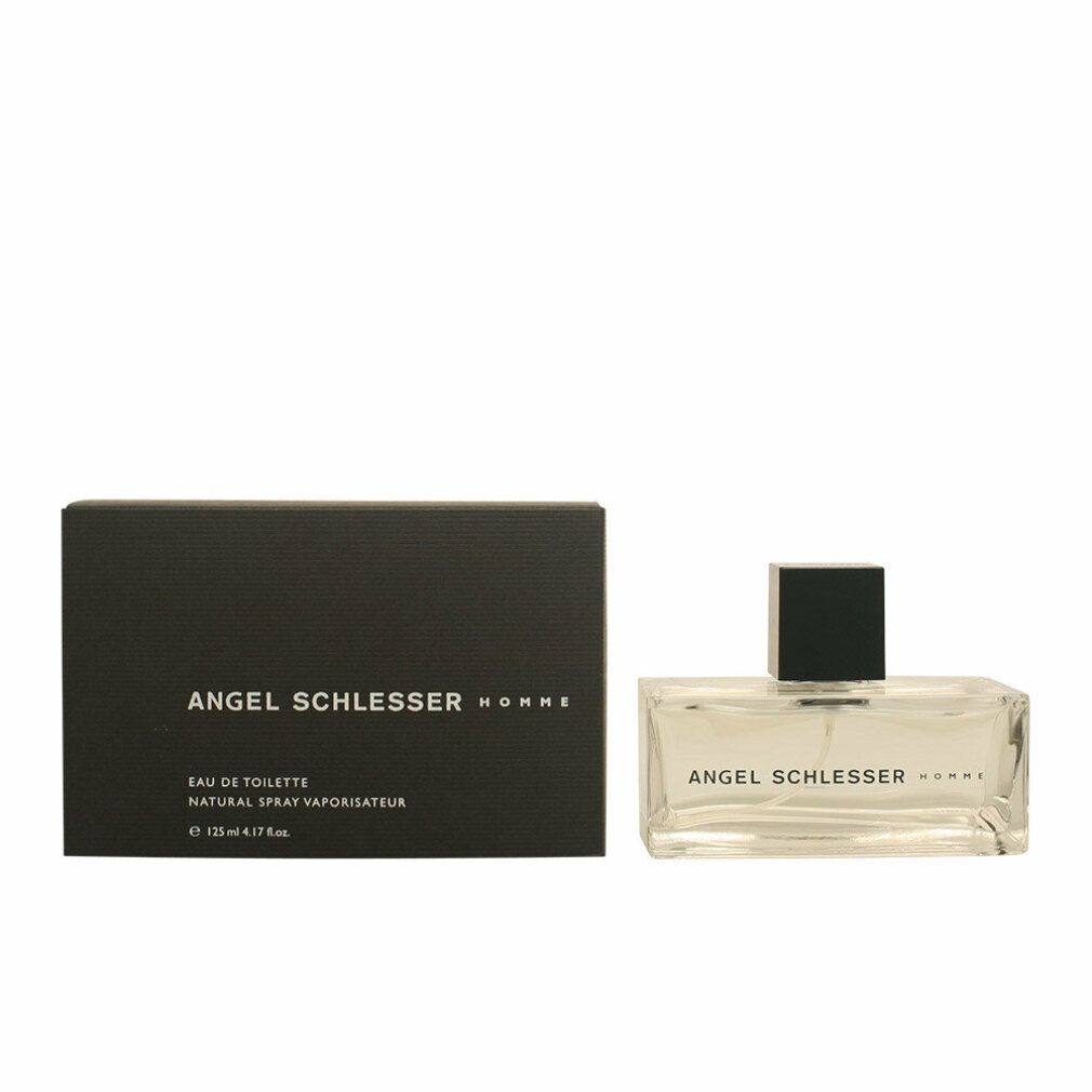 Flakon und Schachtel. Aufschrift: ANGEL SCHLESSER Homme. Eau de Toilette. 125ml.