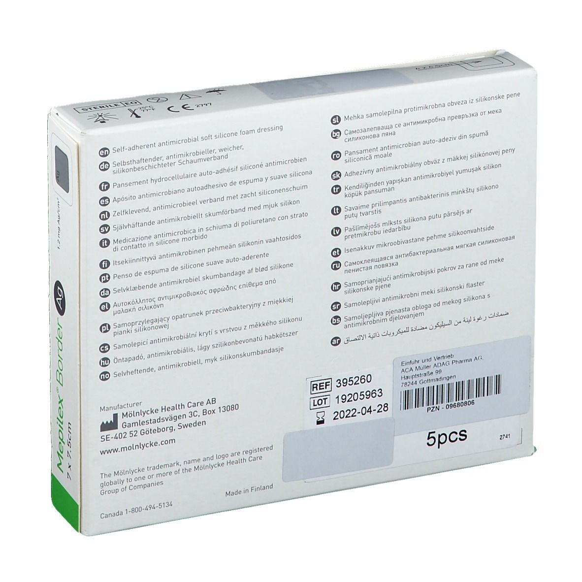 Mepilex® Border Ag 7 x 7,5 cm