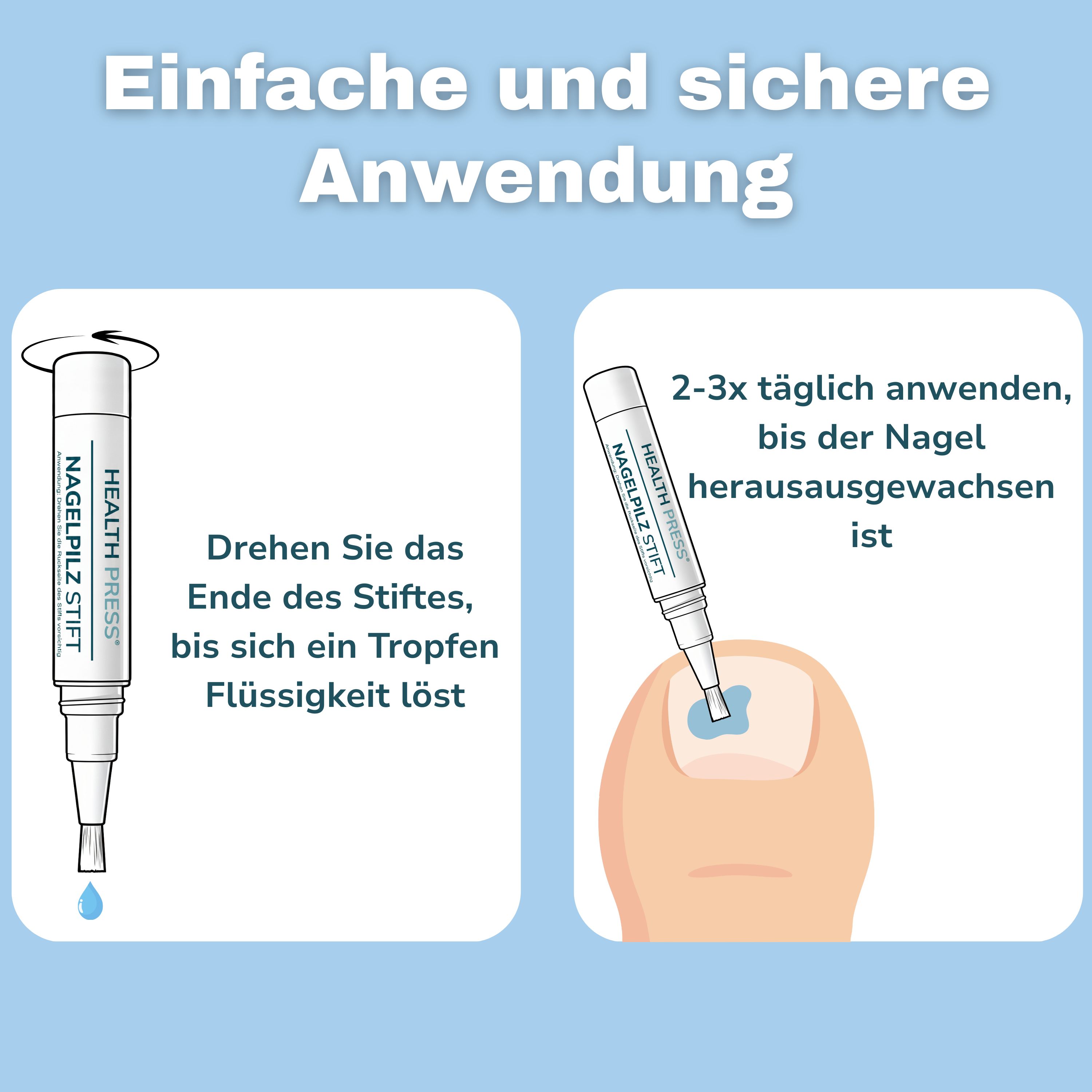 Health Press Nagelpilz Stift – Nagelpilz Lack für schnelle & effektive Behandlung