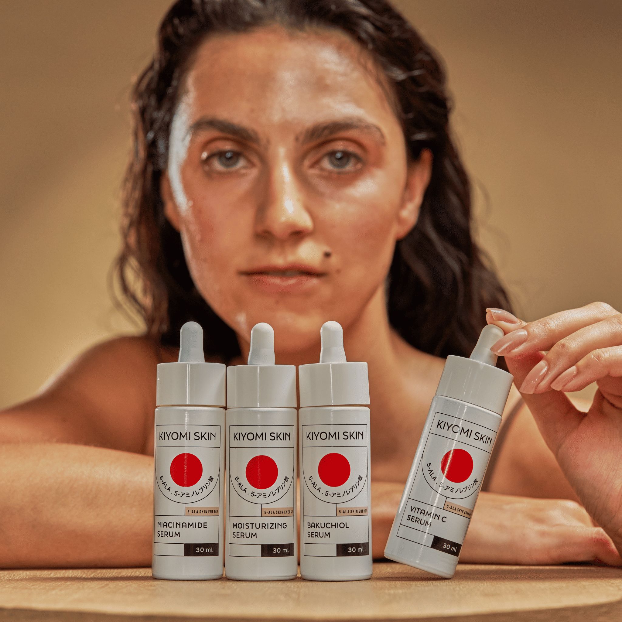 Kiyomi Skin Serum Set – Vitamin C, Bakuchiol, Niacinamide & Kollagen für strahlende, gepflegte Haut