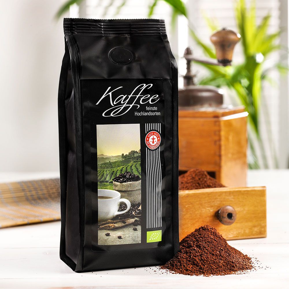 Schrader Kaffee Azuka entkoffeiniert Bio, gemahlen