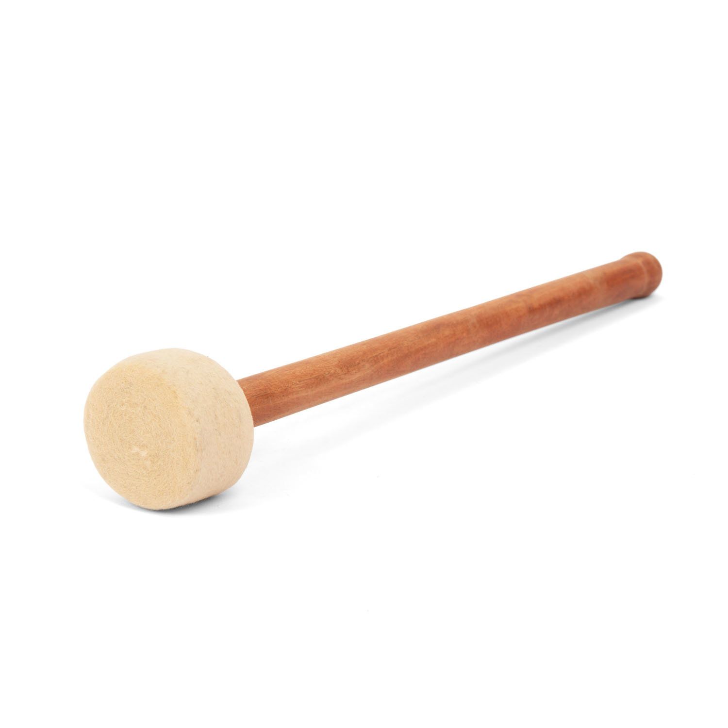 Filz-Klöppel mit Holzgriff, heller Filzkopf.