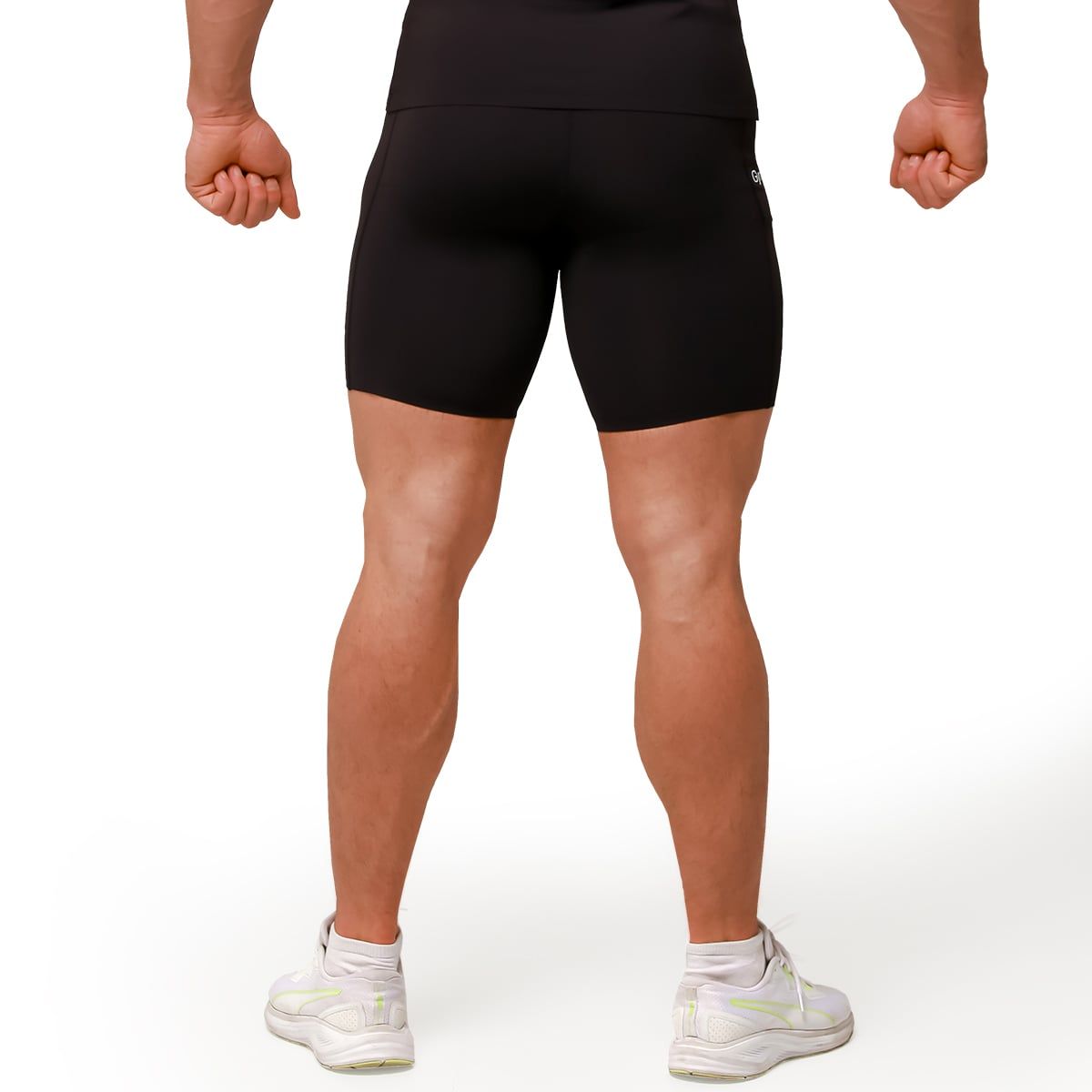GymBeam Shorts Herren Slim mit Taschen Black Mid Kompression