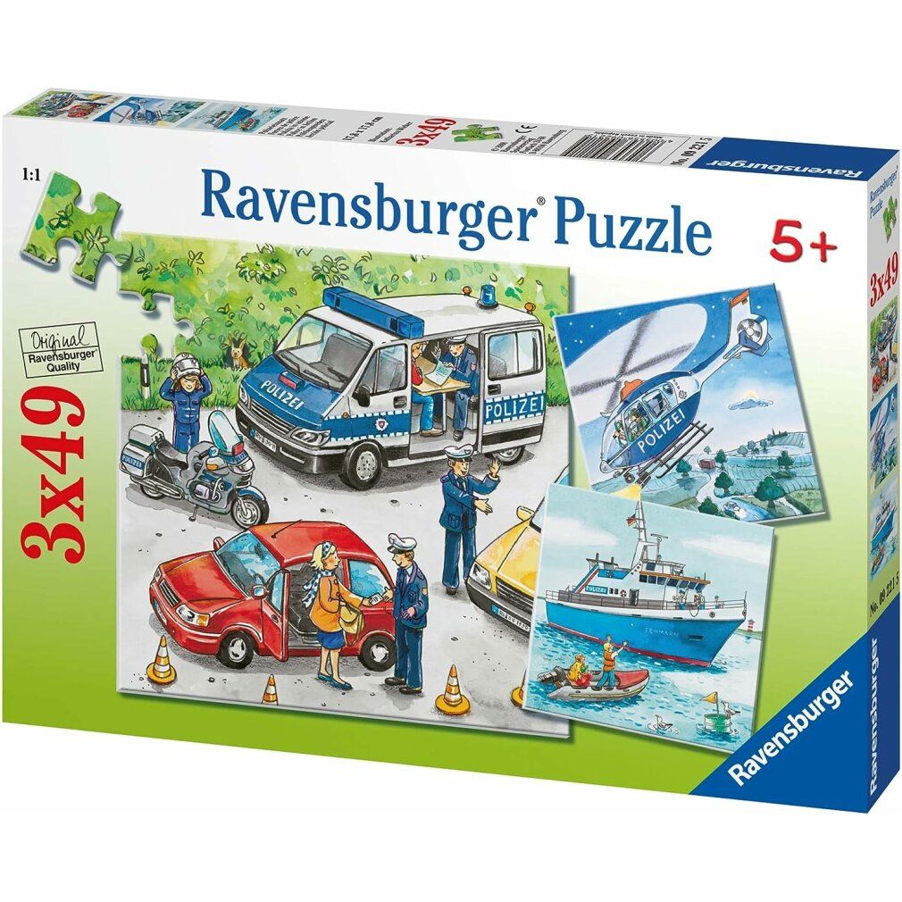 ravensburger Puzzle Polizei im Einsatz 3x49 Teile