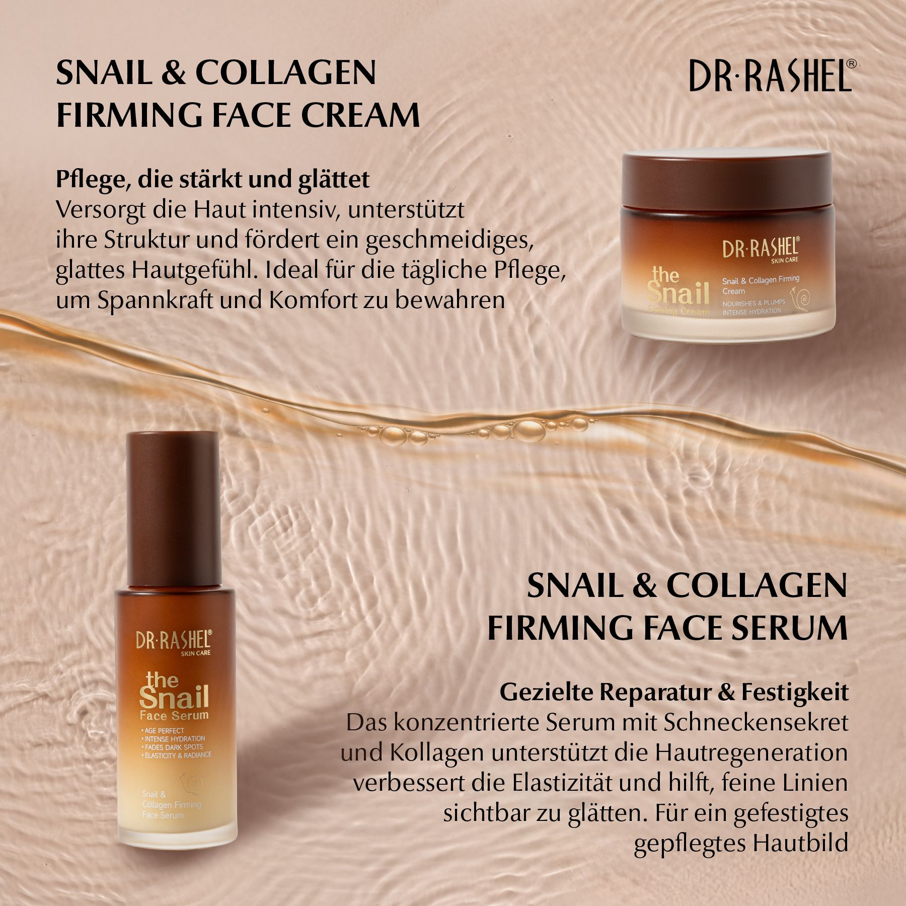 DR RASHEL Gesichtspflege-Set Kollagen Snail Mucin Geschenkbox Serum Cream Cleanser Toner