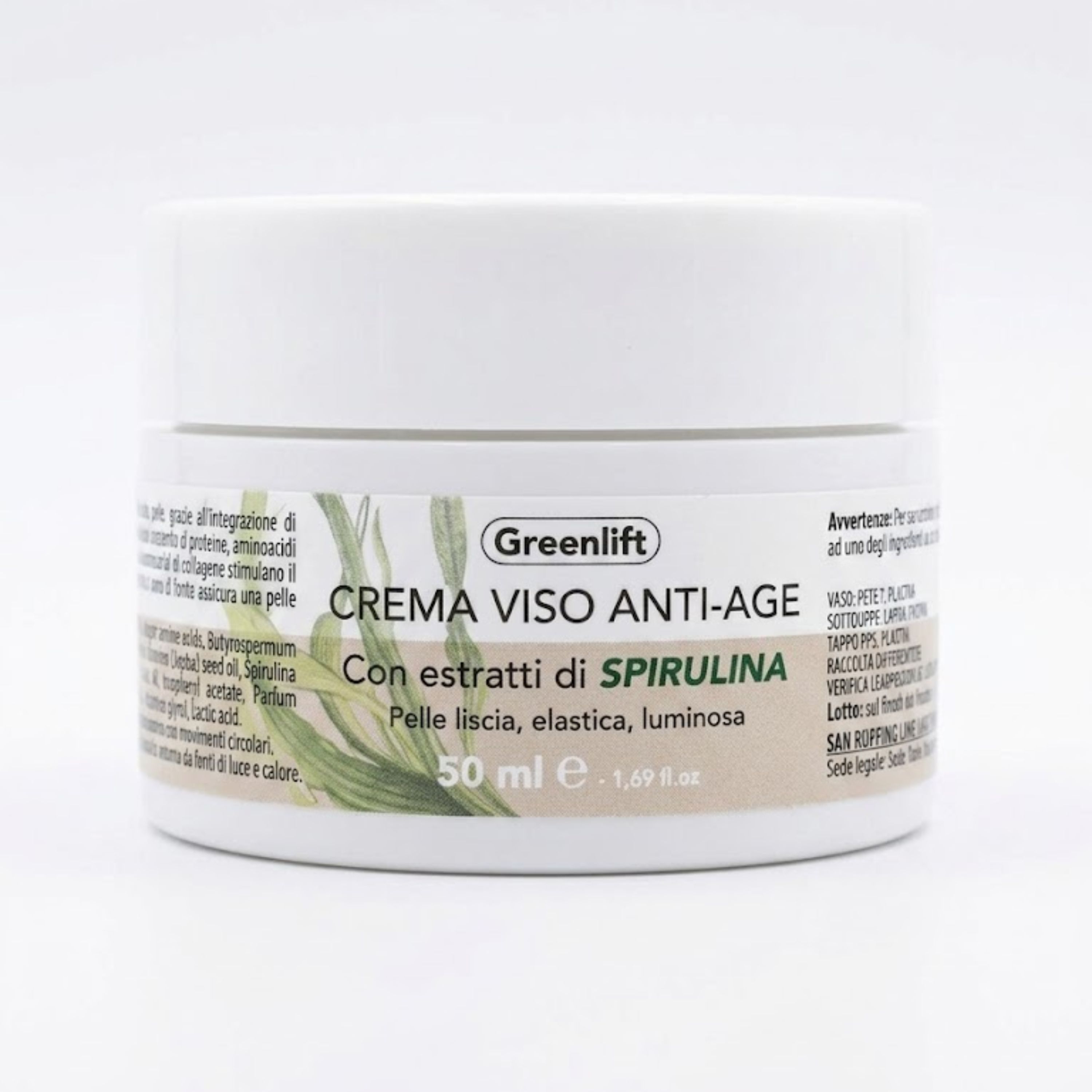 Alohalabs Greenlift Anti-Aging Gesichtscreme mit Spirulina – Feuchtigkeitsspendende Pflege 50 ml Creme