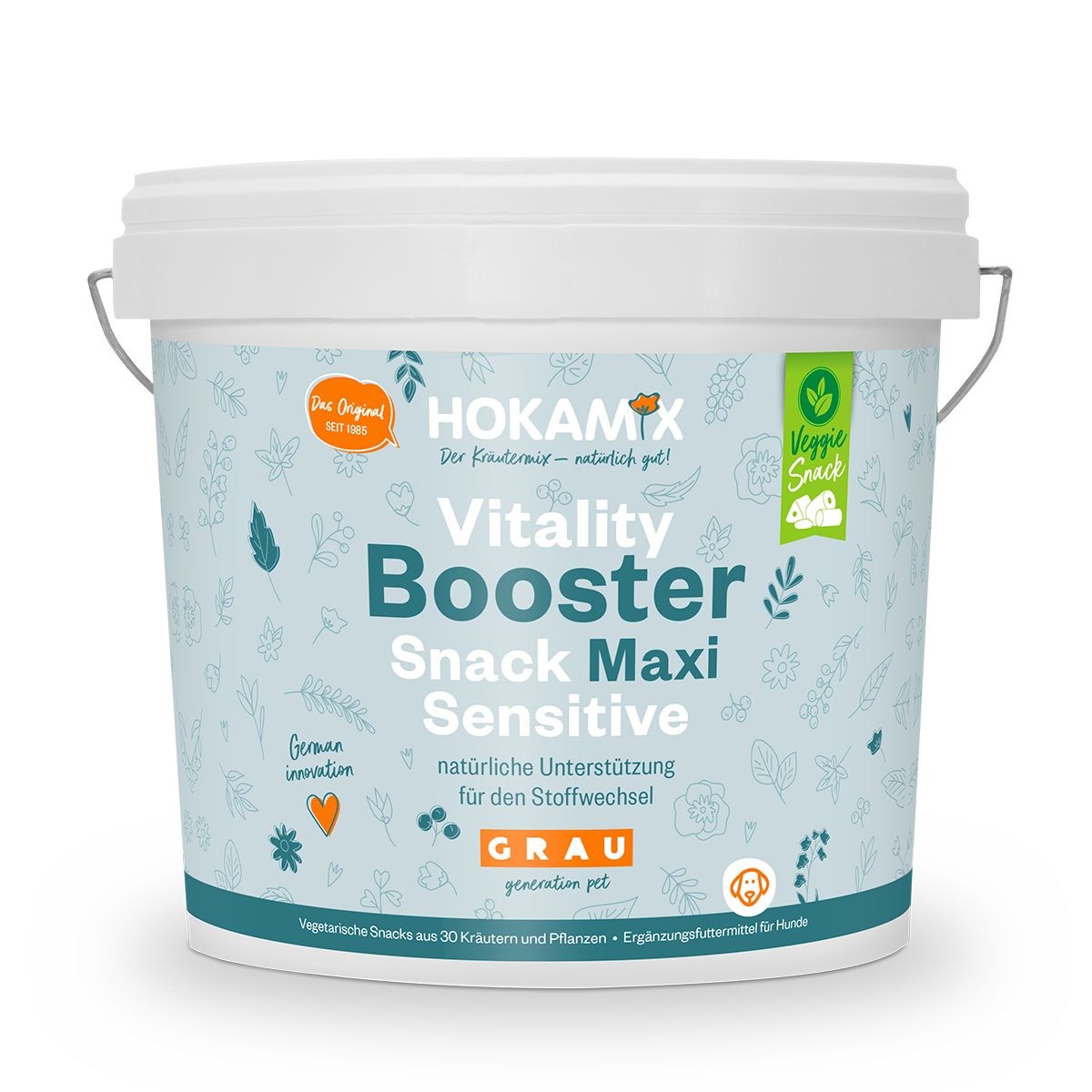 Grau Hokamix Vitality Booster Snack Maxi Sensitive 2,25 kg Futter