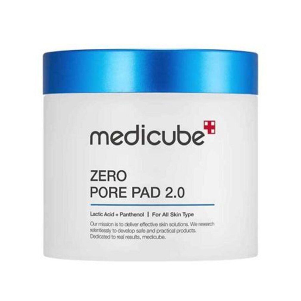 Medicube Zero Pore Pad 2.0 Behälter mit Laktat und Panthenol.