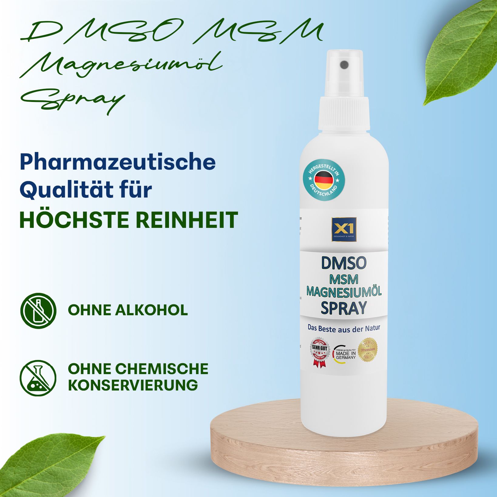 X1 DMSO MSM Magnesiumöl Spray
