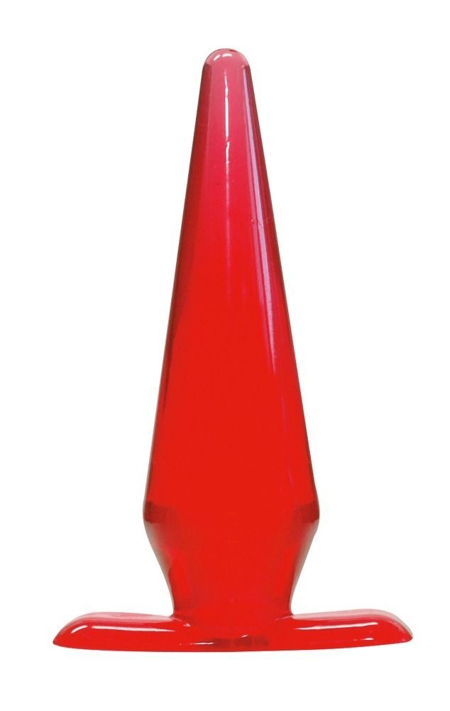 Roter Plug mit konischer Spitze und breiter Basis.